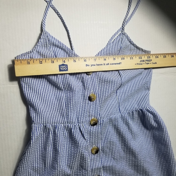 DIVIDED H&M BLUE AND WHITE STRIPED DRESS SIZE 0 - Picture 7 of 15